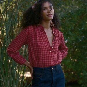 Doen Holde Top in Rouge Cottage Plaid